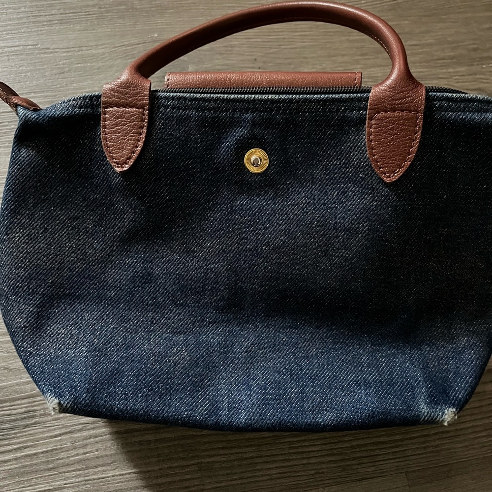 Longchamp mini denim tote
